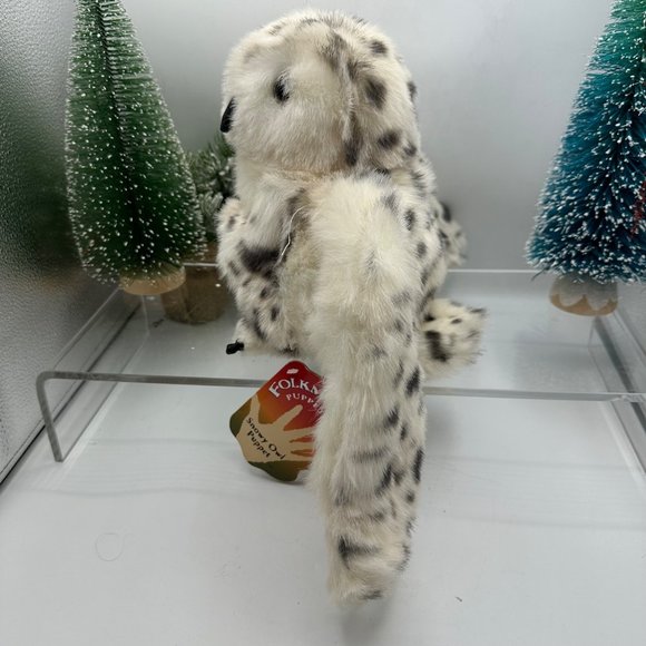 Folkmanis Hand Puppets Snowy Owl Plush White Spotted Stuffed Animal Toy Pet Hedw - Picture 5 of 12